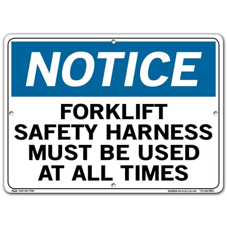 Vestil Aluminum Sign, 10-1/2" H, 14-1/2" W, Aluminum, Rectangle, English, SI-N-52-C-AL-040 SI-N-52-C-AL-040